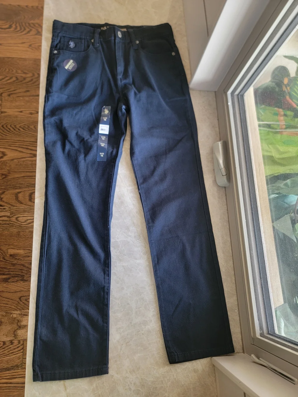 U.S. Polo Assn. Boys' Stretch Twill 5-Pocket Straight Fit Pants. Sz 16